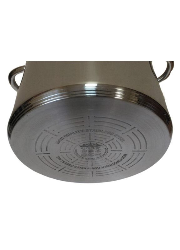 Каструля з нержавіючої сталі PH-15825-30 30 см зі скляною кришкою 16,5л Peterhof (297332062)