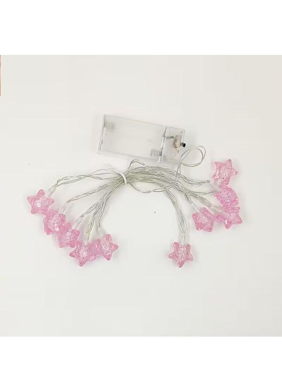 Светодиодная гирлянда на батарейках «Розовые Мерцающие Звездочки» 6 м на 40 лампочек с декоративными звездочками No Brand (370290231)