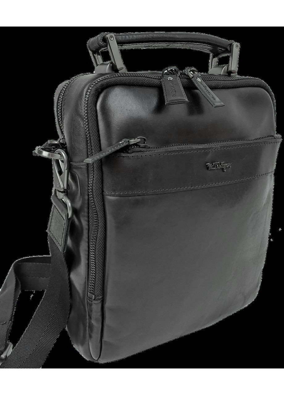 Чоловіча шкіряна сумка, борсетка чорна Mykhail Ikhtyar (365598745)