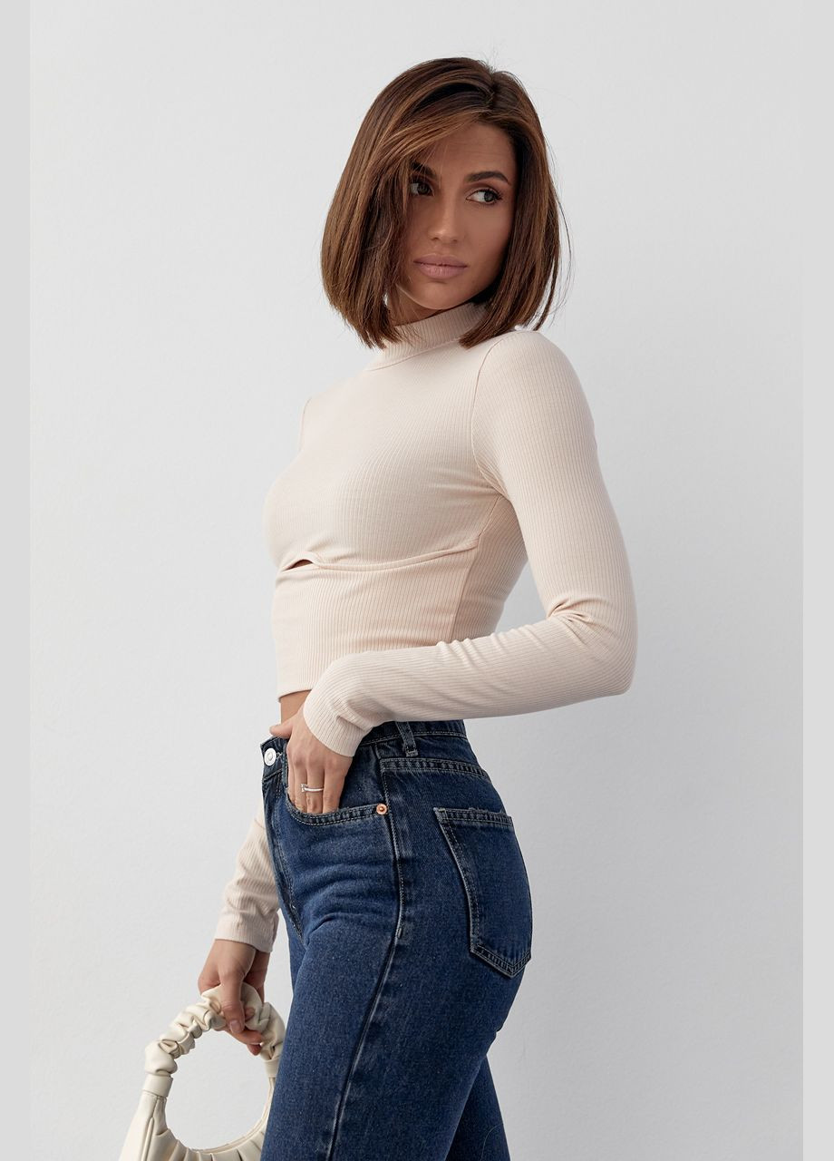 Трикотажний кроп-топ із фігурним швом та вирізом Liton (296909100)