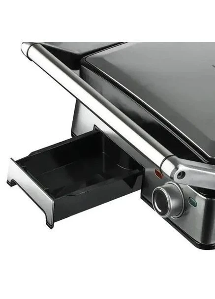 Електричний контактний гриль з антипригарним покриттям 2200W Grey No Brand (386029546)