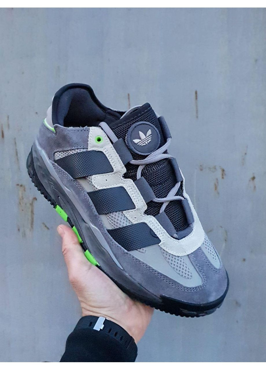 КРОССОВКИ ЖЕНСКИЕ ADIDAS NITEBALL GRAY BLACK LIME АДИДАС НАЙТБОЛ No Brand чёрные демисезоны (369389583)