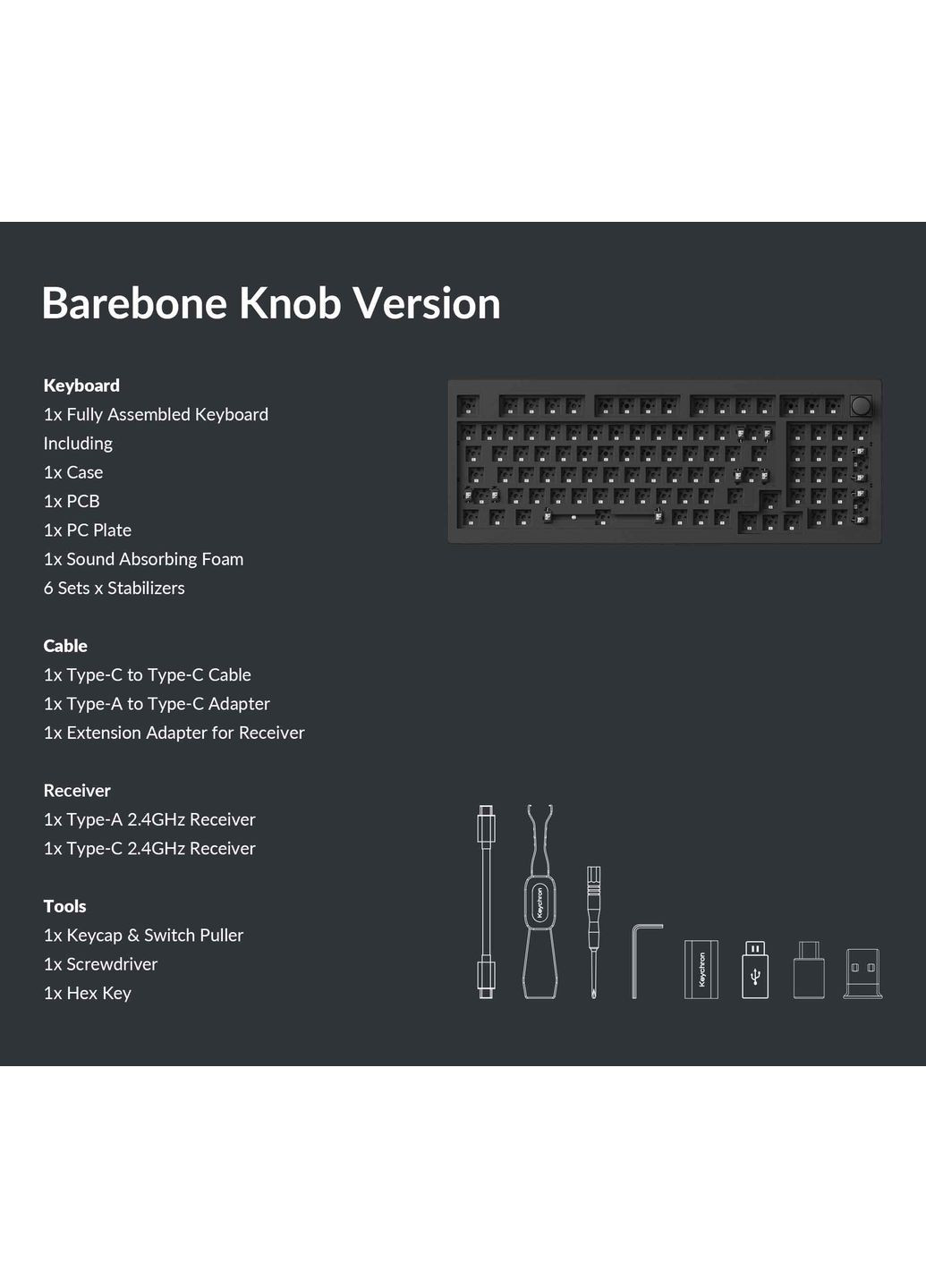 Клавіатура механічна V5 Max 100Key, Gateron Jupiter Brown, Knob, WL/BT/USB-A, Hot-Swap, QMK, EN/UKR, RGB, чорний Keychron (367854257)