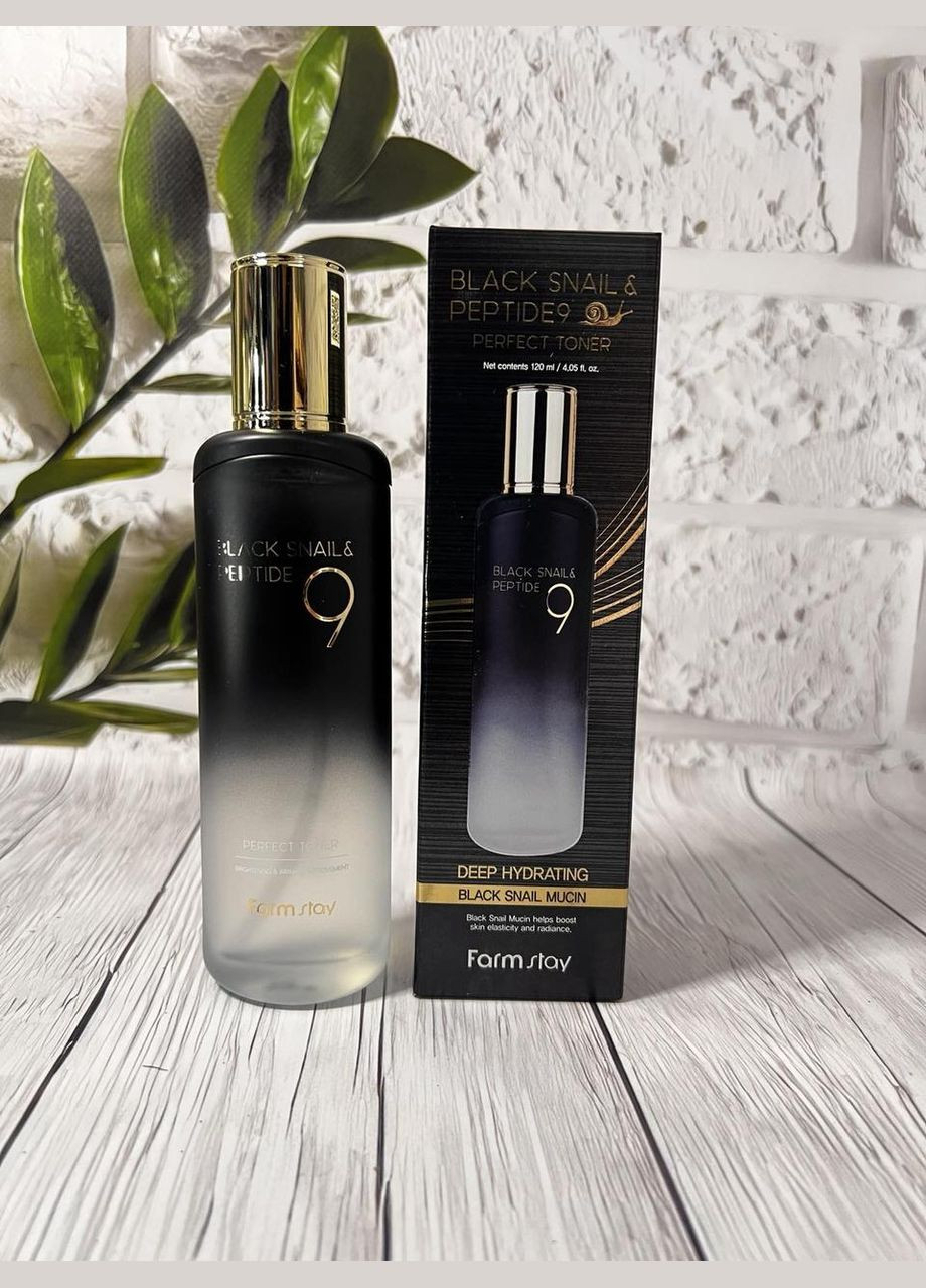 Тонер для лица с пептидами Black Snail & Peptide 9 120ml FarmStay (347242527)
