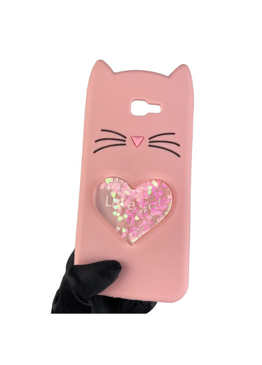Чохол для Galaxy J4 Plus 2018 SM-J415 дитячий у формі котика переливашка на самсунг г4 плюс пудровий Samsung (366022076)
