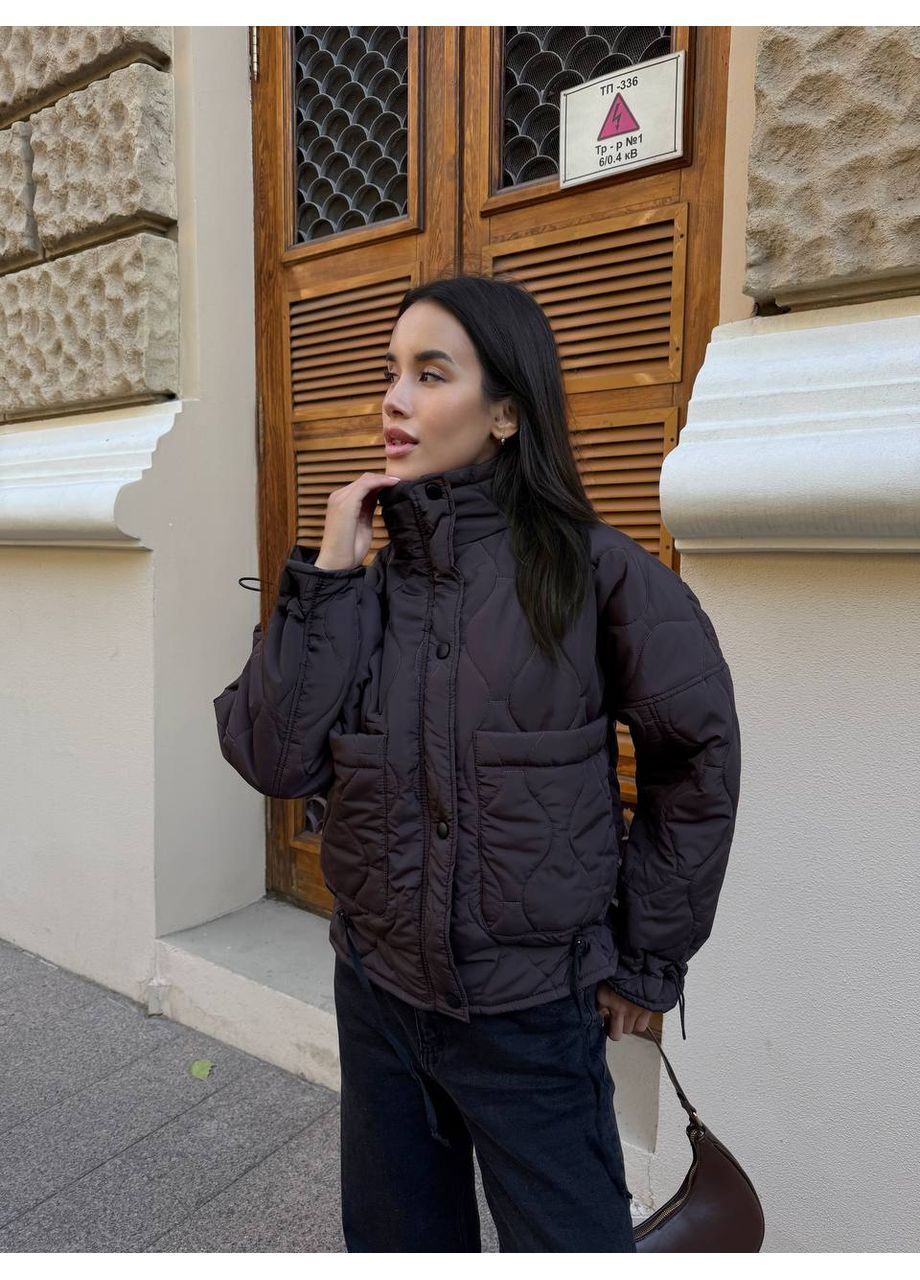 Темно-коричневая женская куртка демисезон Osoblyva