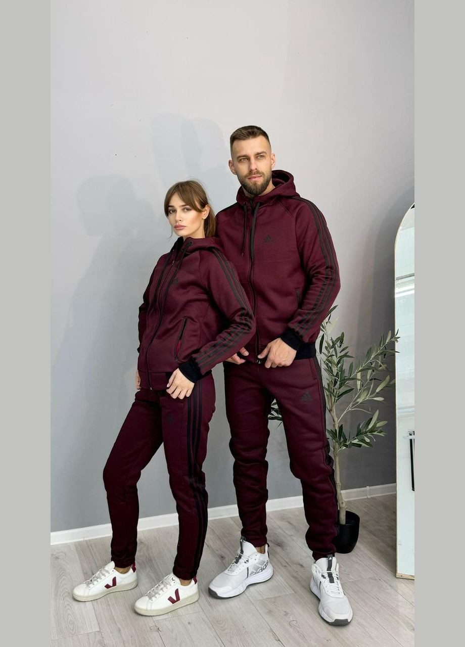 Спортивний костюм унісекс з капюшоном бордовий No Brand (370217995)