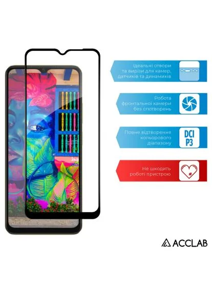 Стекло защитное (1283126588570) ACCLAB Full Glue Oppo A38 4G Black (366521349)