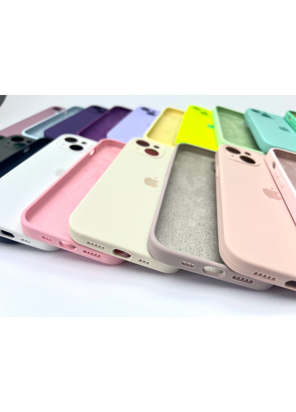 Чохол Silicone case 14 full camera мікрофібра силіконовий для айфон 14 mint No Brand (369137157)