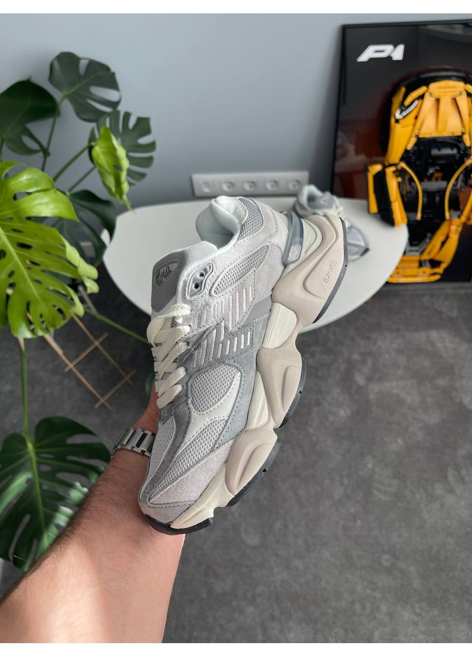 Серые демисезонные кроссовки мужские и женские new balance 9060 slate grey raincloud | нью беланс 9060 серые No Brand