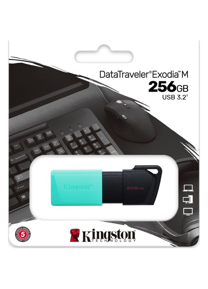 Флешка ЮСБ DT Exodia M 256Gb USB Flash Drive 3.2 Black / Teal King (313238052)