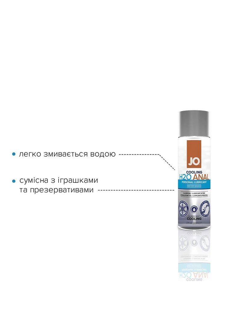 Анальна змазка JO ANAL H2O — COOLING (60 мл) охолоджувальна, на водній основі System JO (315013370)