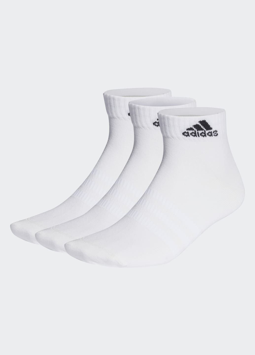 Белые три пары носков thin and light adidas логотипы (369370118)
