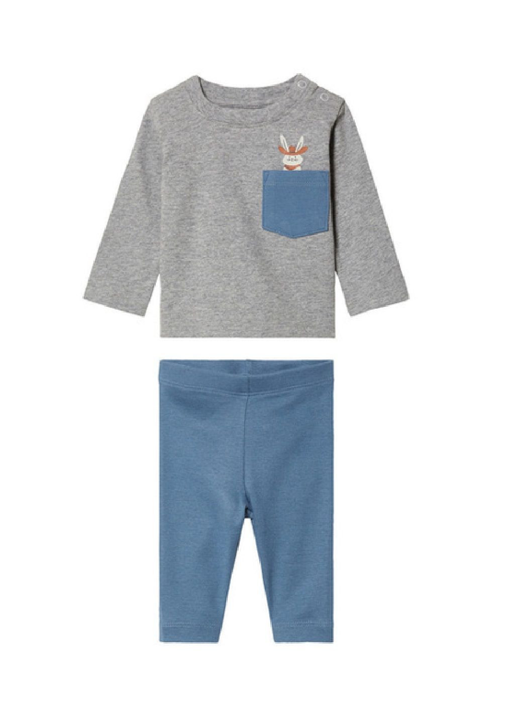 Комбинированный демисезонный комплект для новорожденного из органического хлопка из 2 предметов. Lupilu