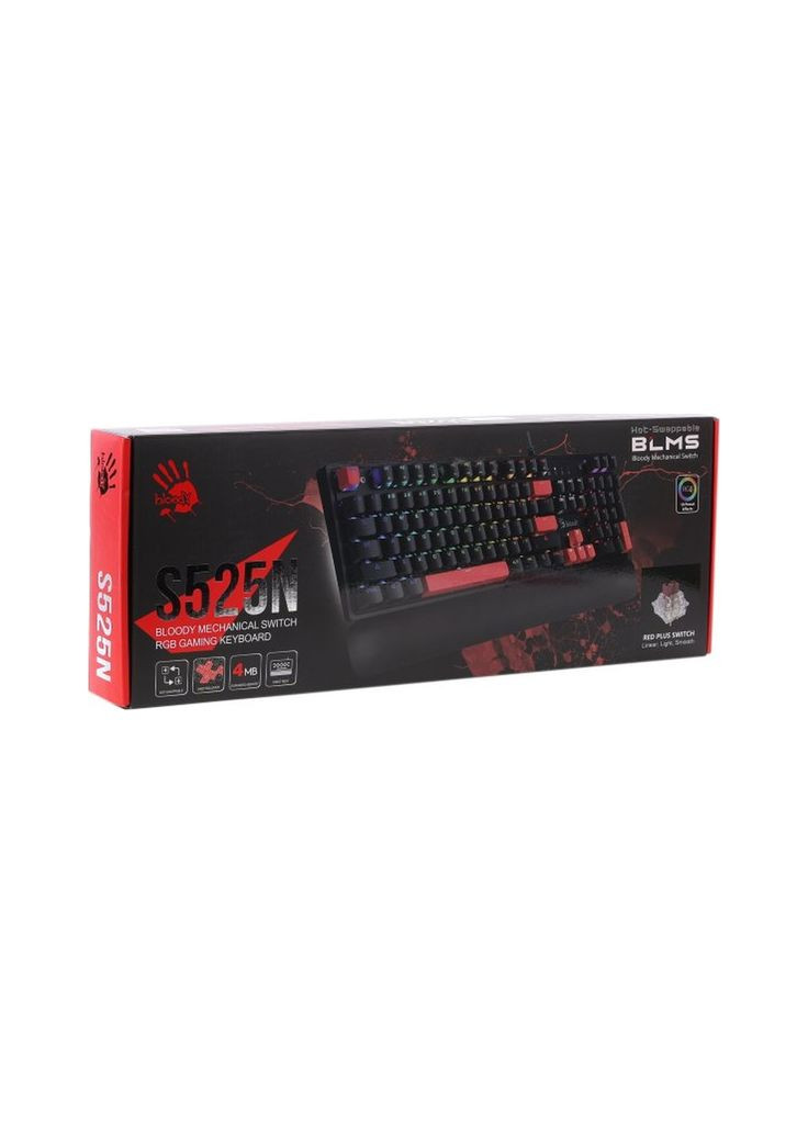 Клавіатура Bloody S525N RGB BLMS Red Switch USB Fire Black (4711421002066) A4Tech (373002349)