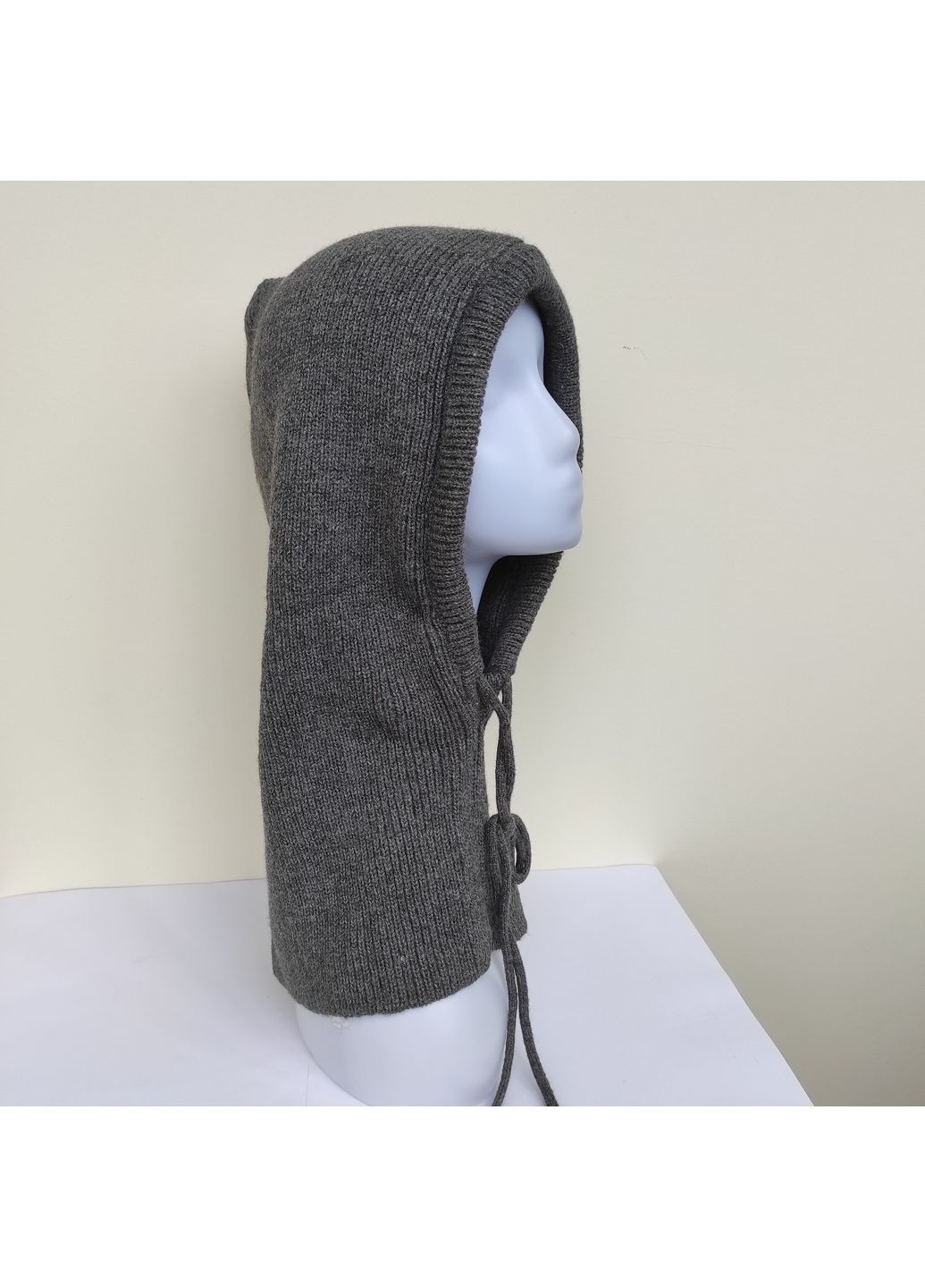 No Brand однодирочна капюшон унісекс зимова шапка теплий комплект однотонний темно-сірий спортивний, повсякденний, кежуал акрил, вовна виробництво -