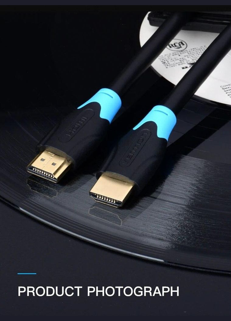 HDMI 2.0 кабель PVC Upgrade чорний в обплетенні 2 м (AACBH) Vention (300524069)