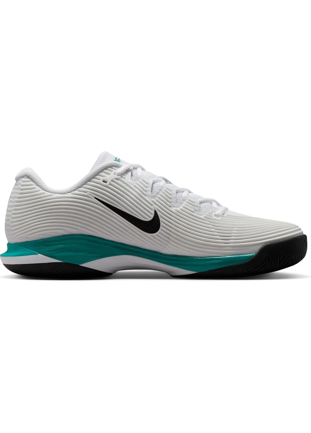 Белые кроссовки теннисные бело-зелено-черные fv5552-104 Nike ZOOM VAPOR 12 HARD