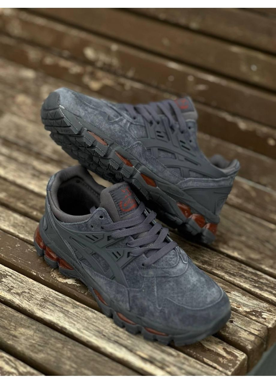 КРОСІВКИ ЖІНОЧІ ASICS GEL KAYANO TRAINER 21 NAVY SUEDE GREY RED АСІКС ГЕЛЬ КАЯНО No Brand сірі демісезони (369389015)