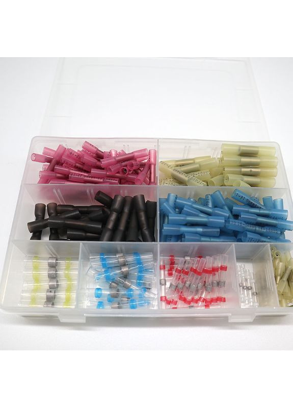 Термозбіжні трубки, гільзи / припій олово / захист від води / 0.25 - 6.00 mm2 / набір 200 шт. No Brand (322568033)