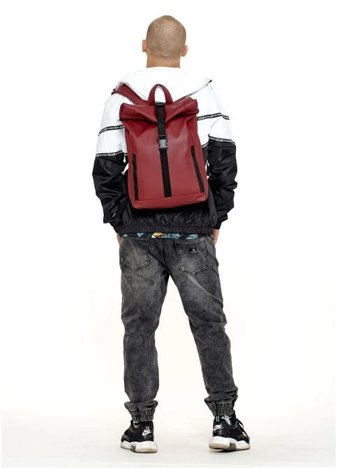 Рюкзак мужской из экокожи ролл RollTop LZT бордо Sambag (301871427)