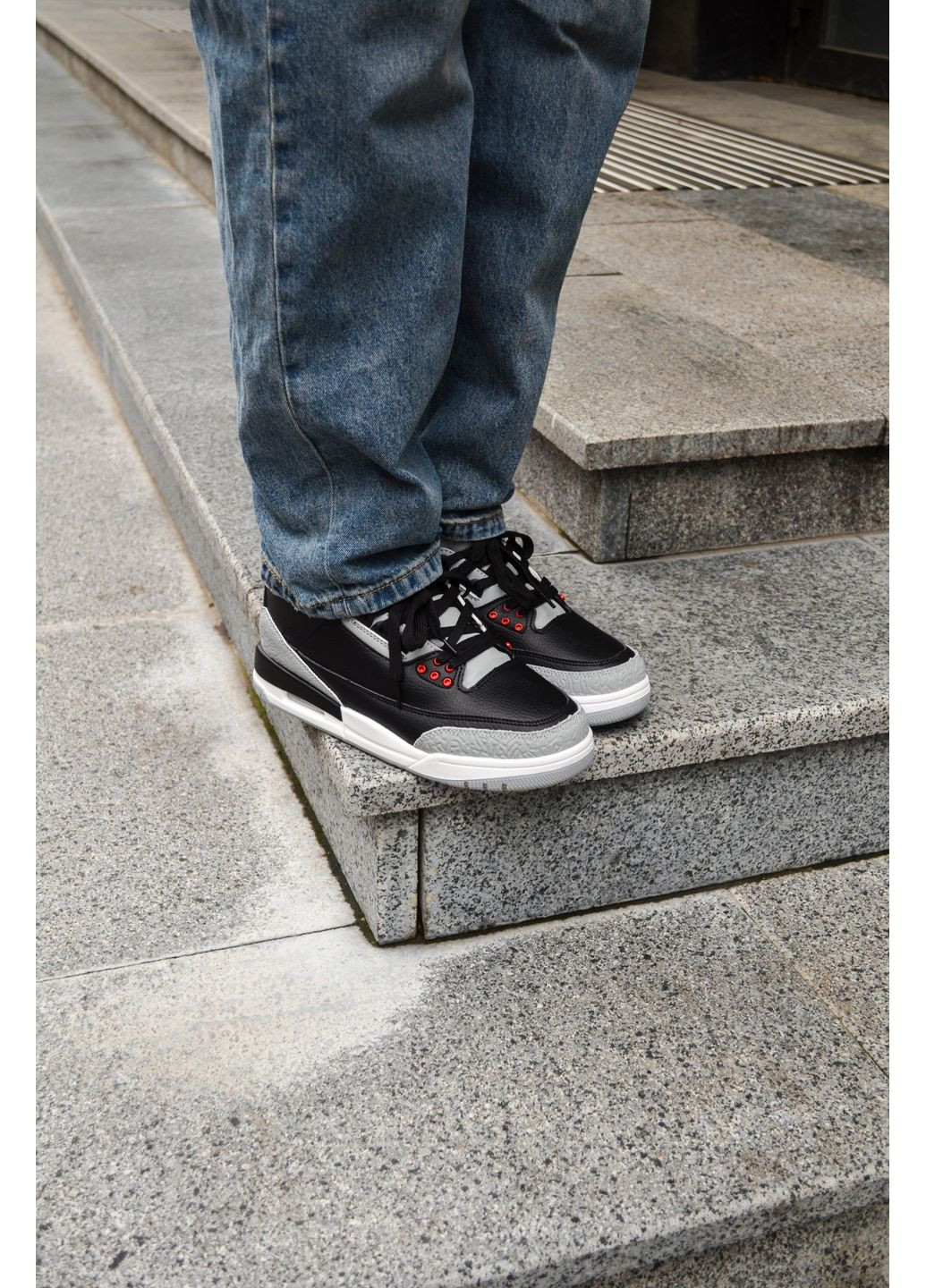 КРОСІВКИ ЖІНОЧІ NIKE AIR JORDAN 3 RETRO BLACK CEMENT НАЙК АІР ДЖОРДАН No Brand чорні демісезони (367174295)