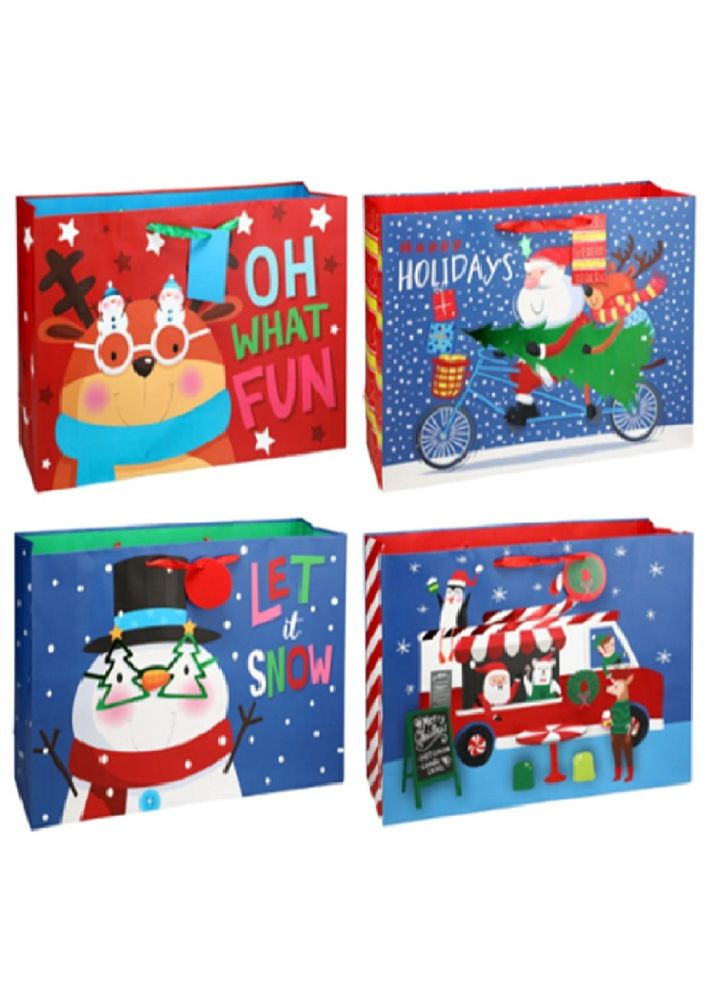 Пакет новогодний бумажный M "Let it snow" 26*32*10см Home (311851419)