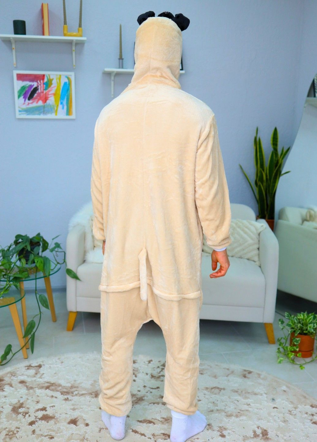 Кігурумі піжама мопс чоловічий бежевий плюшеве Lalapka (363039733)