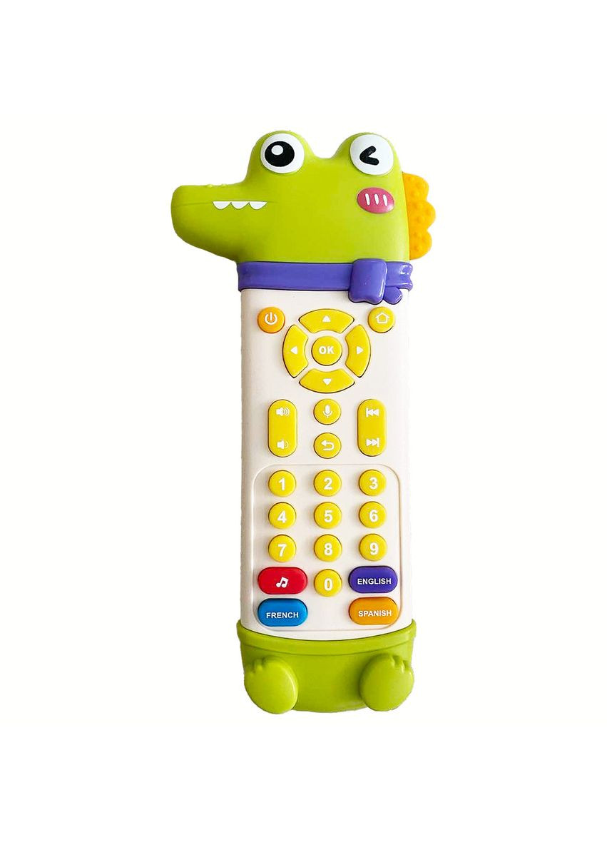 Музична іграшка, інтерактивний дитячий пульт із підсвіткою, звуками, 3 мовами (EN/FR/ES), Крокодил No Brand (366304241)