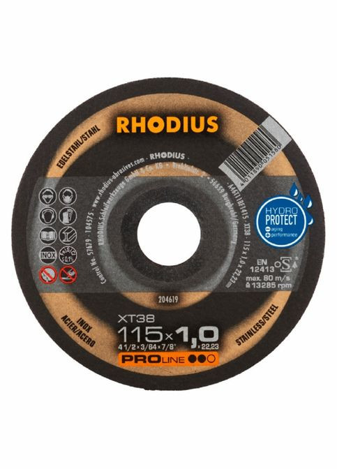 Круг відрізний по металу 180x1,5х22,2 мм PRO XT38 INOX A46T11BF1415 F41 8500 об/хв 205701 (13978) Rhodius (295030530)