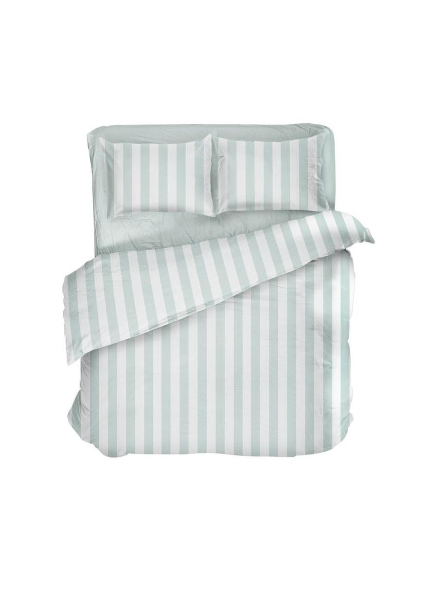 Постельное белье " ",Микрофибра,Голубой с Белым,Двуспальный P-0134 Lelit (316632638)