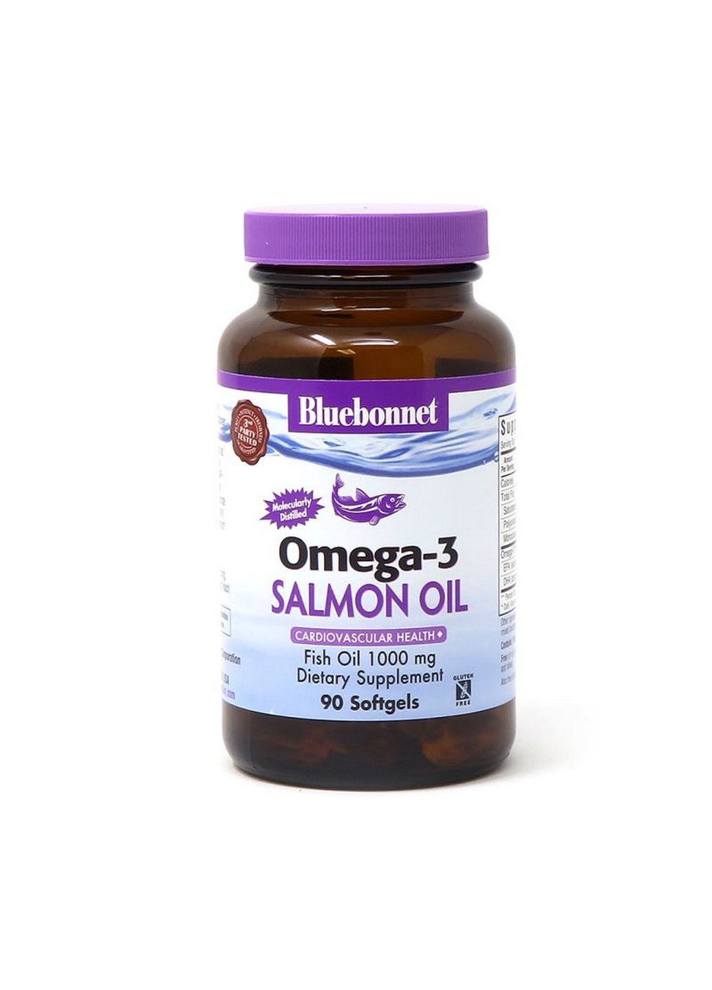 Жирные кислоты Natural Omega 3 Salmon Oil, 90 капсул Bluebonnet Nutrition (293341404)
