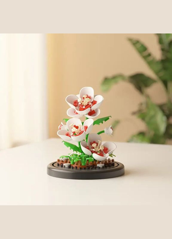 Конструктор цветы 3д 129 деталей на подставке (5552) No Brand (338625900)