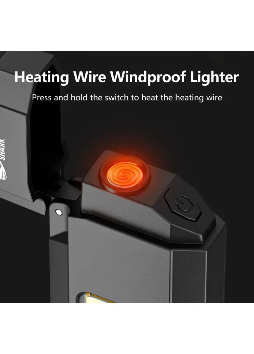 Перезаряджуваний ліхтарик-запальничка TIP-137 COB, надяскравий, з зарядкою Type-C, кишеньковий Smiling Shark (365779839)