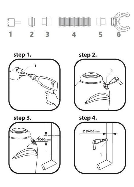 Комплект підключення для ємності для збору дощової води Icanset 6 Prosperplast (329408155)