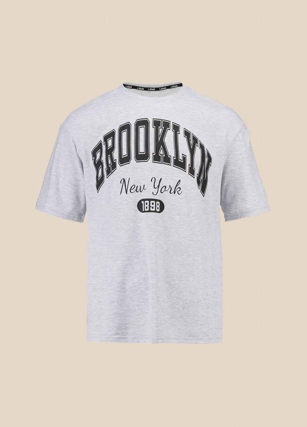 Серая футболка с принтом мужская p-mb02320 серый shop (2000990798503) LAWA