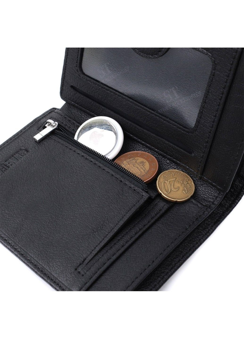 Вертикальне чоловіче портмоне з натуральної шкіри 22733 Чорний st leather (298111829)