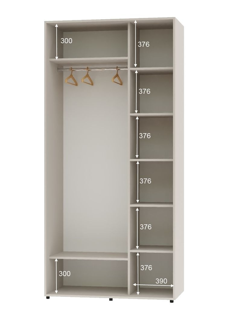 Шафа-купе дводверна 130*60*230 Кашемір 2 двері Дзеркало Алекса (360478358)