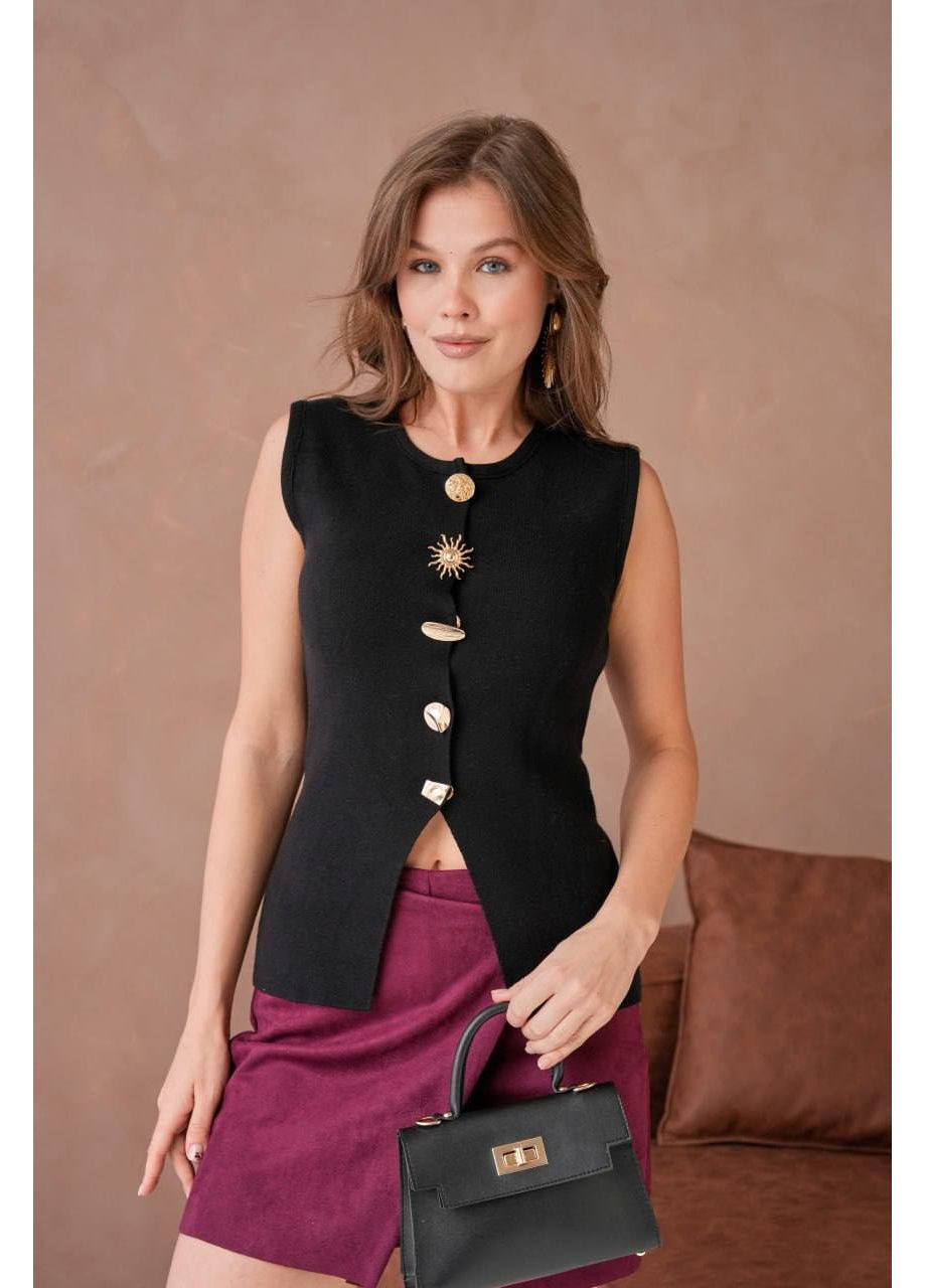 💜 Стильний ЖИЛЕТ із золотими ґудзиками — елегантний акцент у твоєму гардеробі DK/DL Мода без кордонів (357741066)