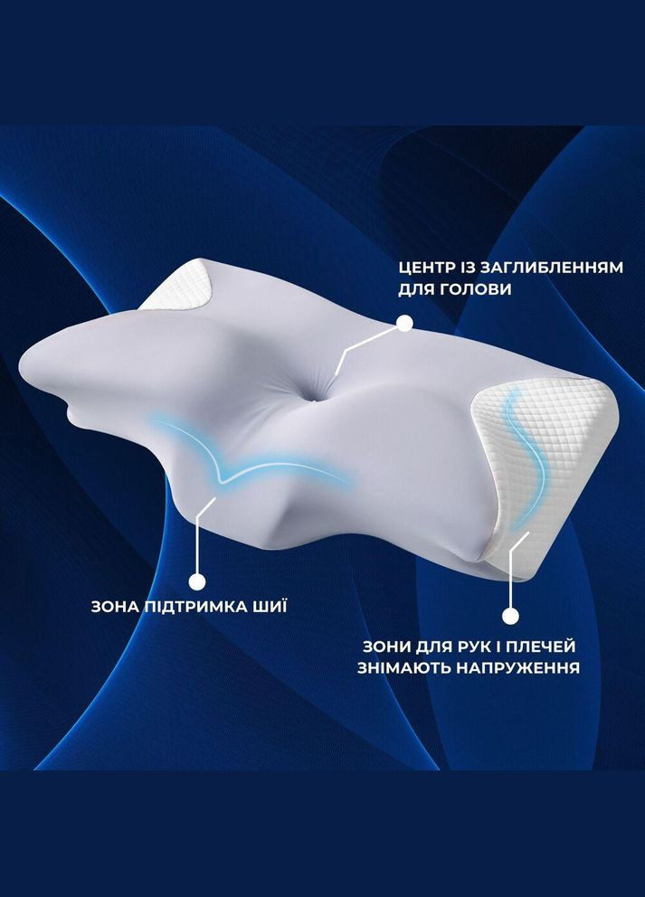 Подушка ортопедическая ErgoSleep 61х34х12 см анатомическая с эффектом памяти для сна на боку, спине IDEIA (367727592)