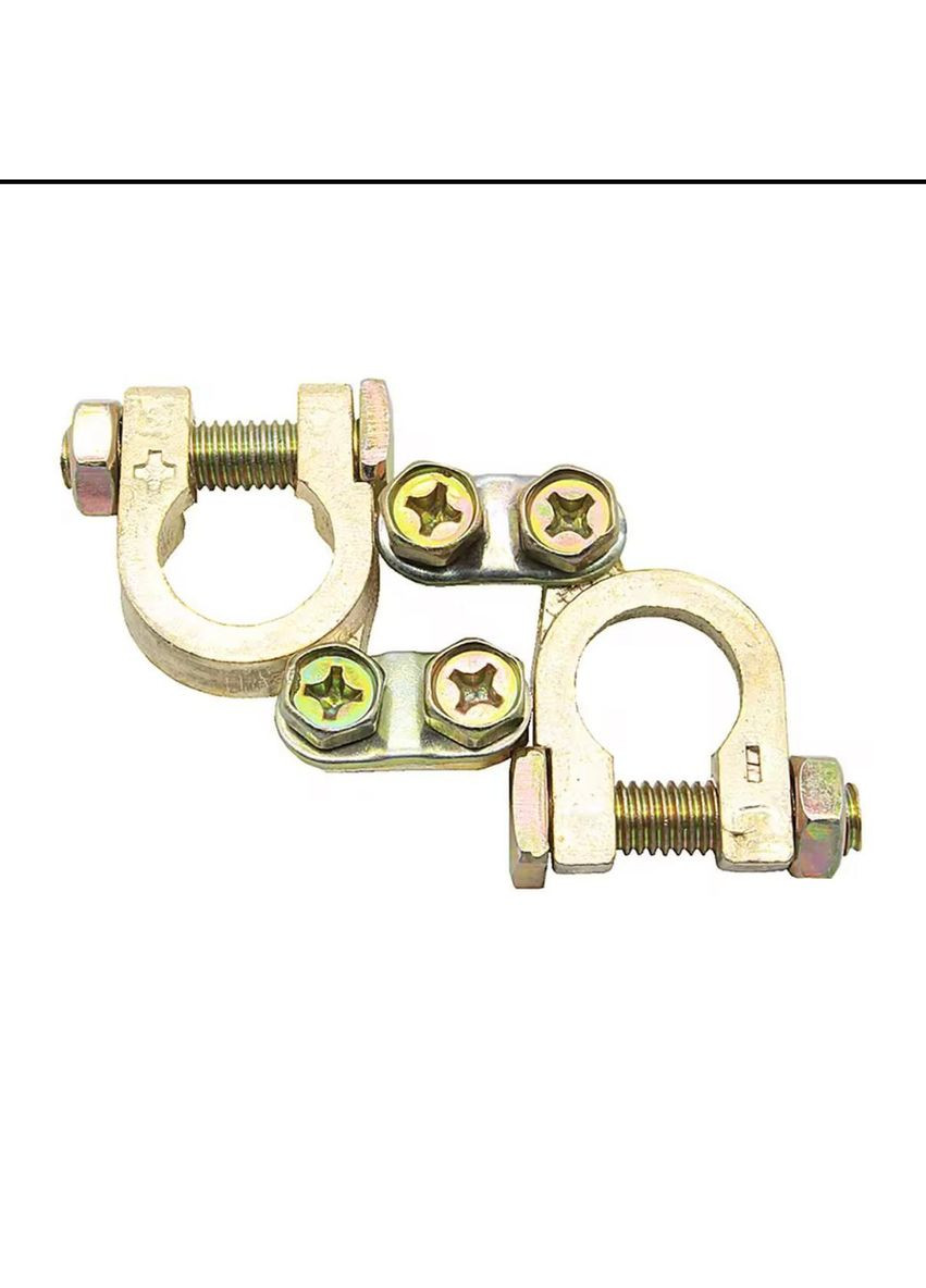 Клеми акумуляторні (набір «плюс» і «мінус») автомобільні золотий (R051632) Icar (368833830)