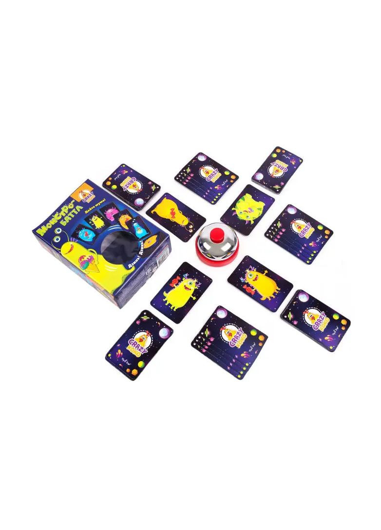 Настільна гра Монстро-батл з брязкальцем картон VladiToys від 9 років в асортименті VT8010-04 Vladi toys Нас0480 (370653635)