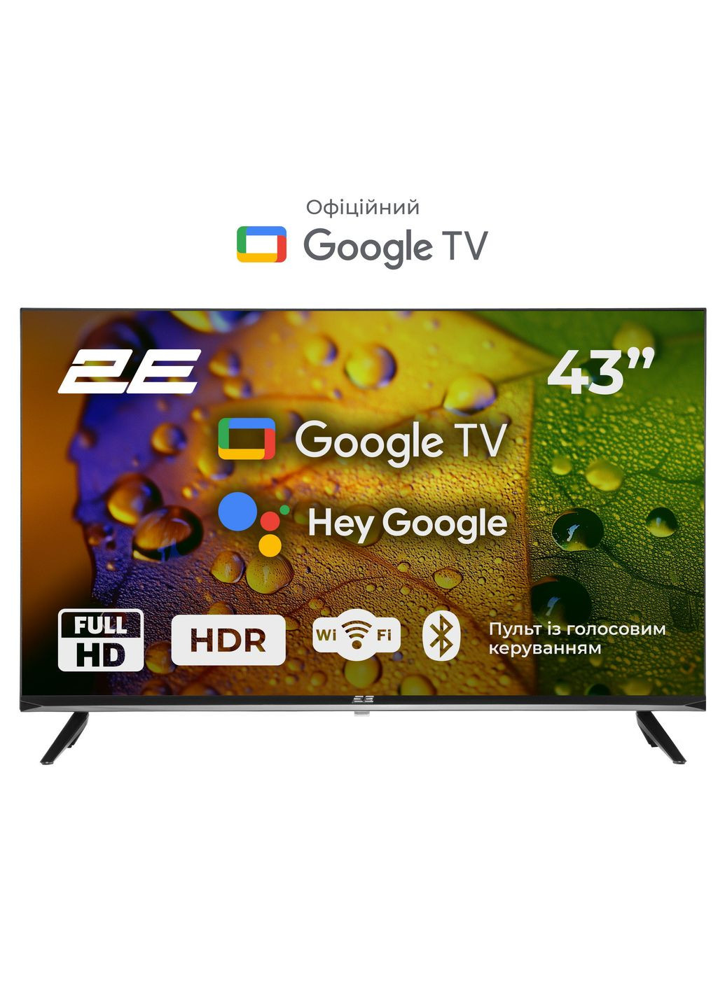 Телевізор 43" -43A07KF LED FHD 60Hz Smart Google TV Black 2E (361965317)