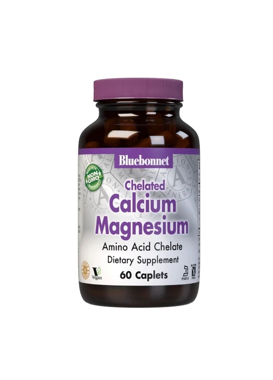 Вітаміни та мінерали Albion Chelated Calcium Magnesium, 60 каплет Bluebonnet Nutrition (293340973)