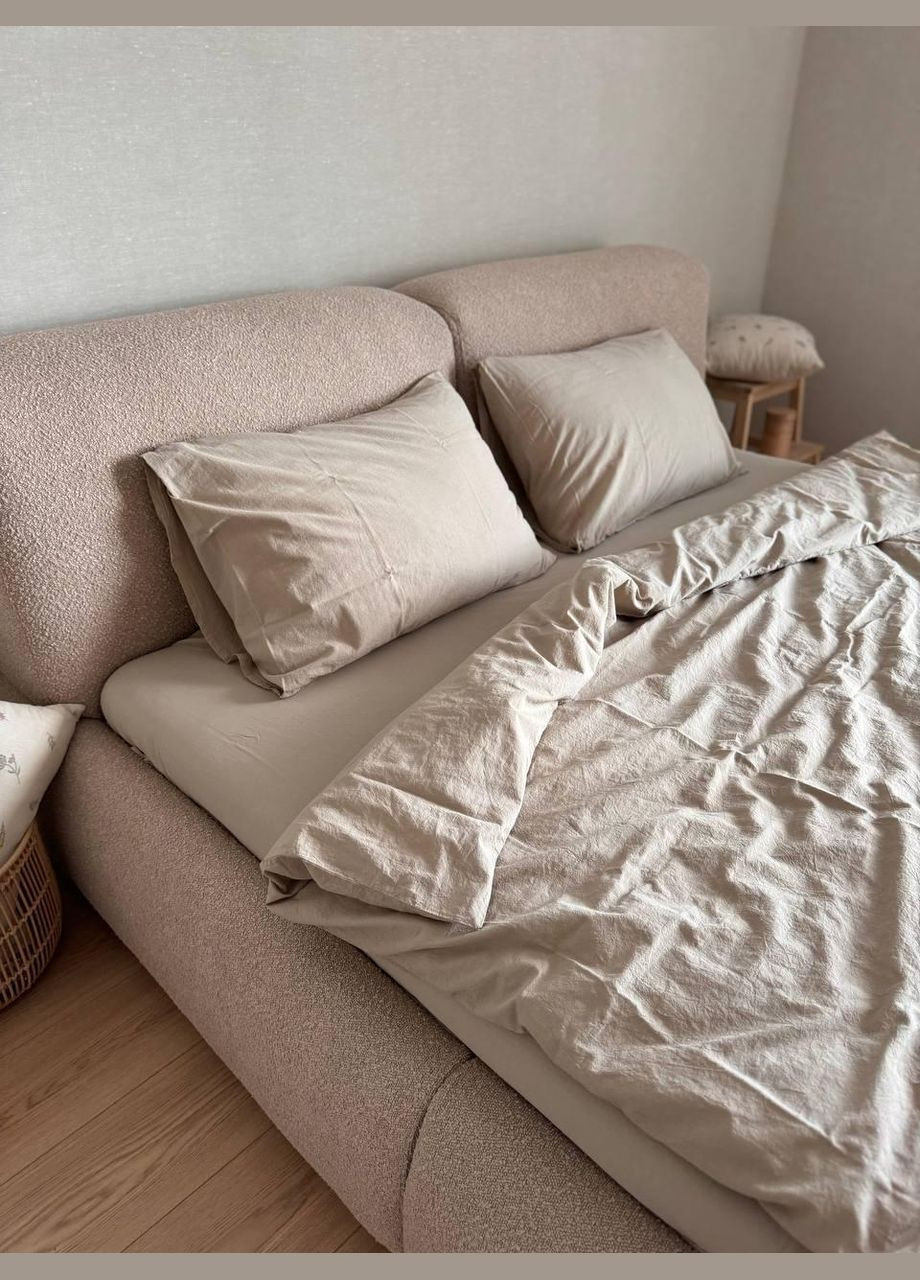 Комплект постільної білизни Євро 200х220 наволочка 50х70 2шт Капучино (П4К-al-sikel-var-007) No Brand (342097417)