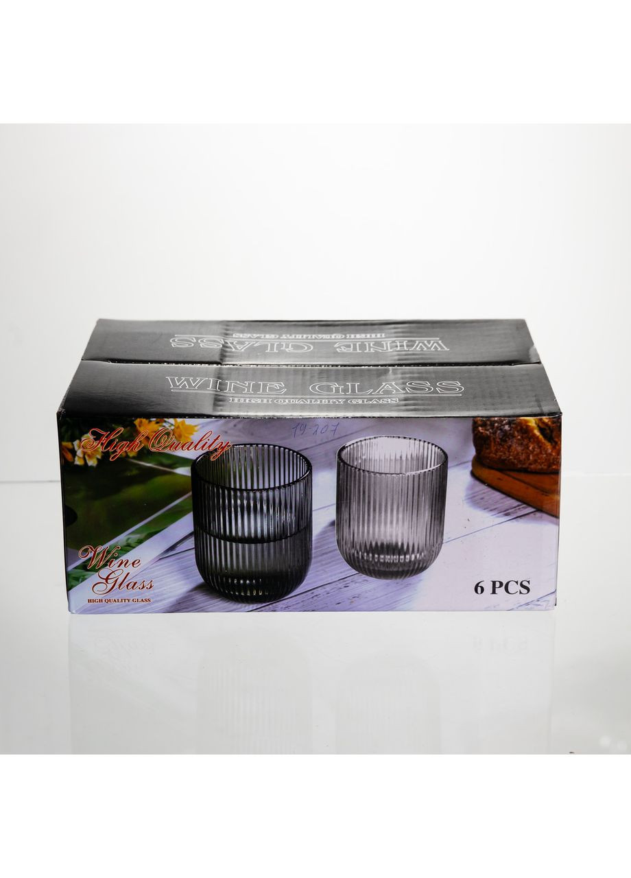 Набор стеклянных стаканов 6 штук 250 мл для напитков Янтарный HP-19-207 Yiwu (381374232)