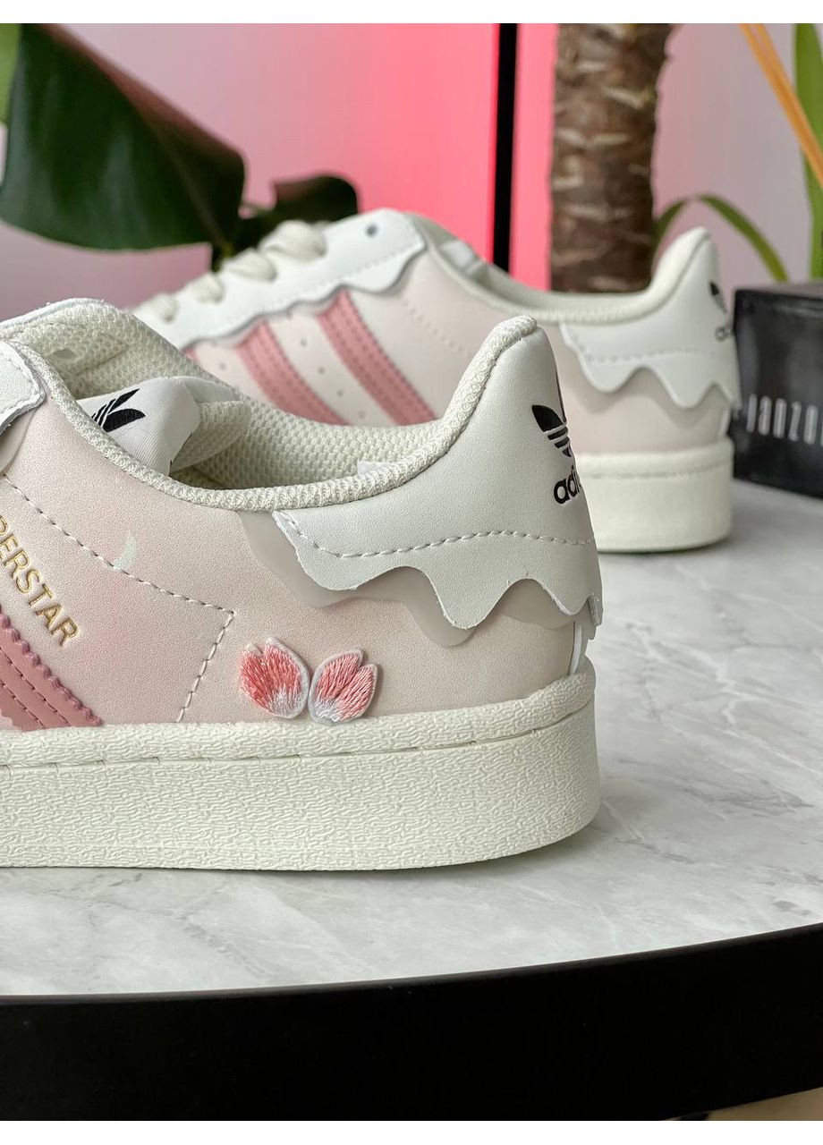 Кросівки жіночі Adidas Superstar Cappuccino Pink | Адідас Суперстар кремові No Brand кремові демісезони (360535104)
