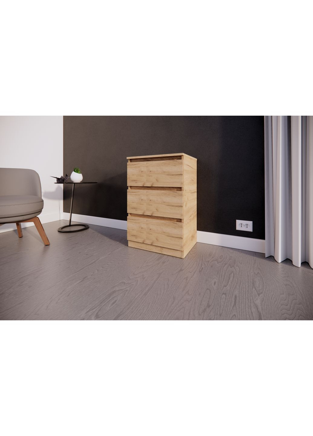 Комод на 3 шухляди 60х40х77.4см MEBEX (354307072)