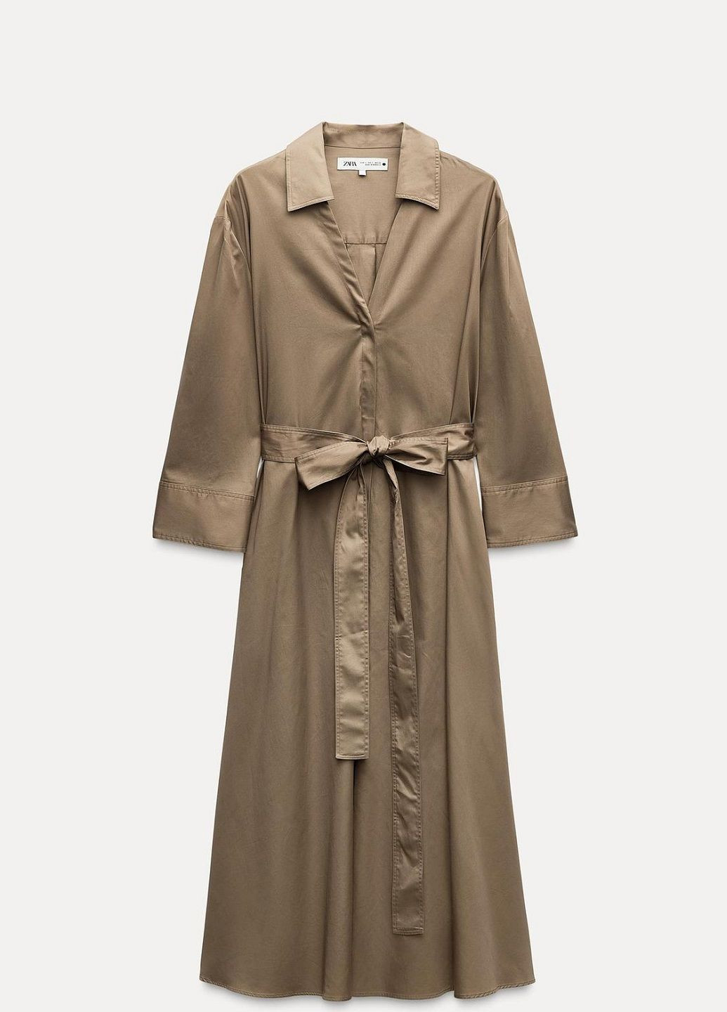 Оливковое (хаки) повседневный платье Zara однотонное