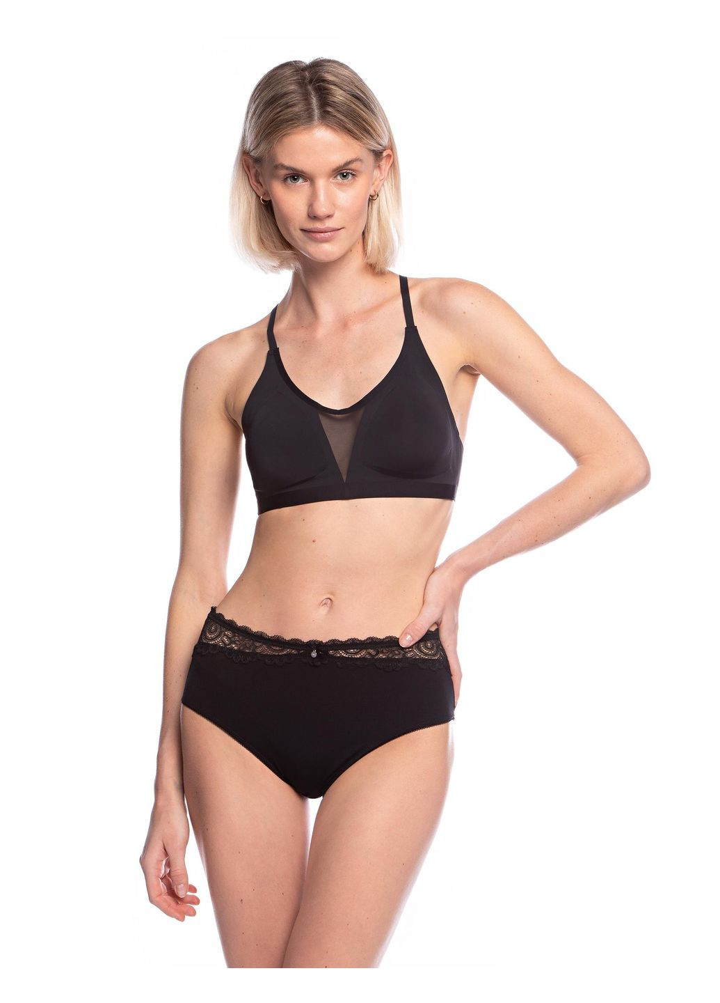 Трусы женские миди 2 шт. midi 4XL black/ecru(черно-бежевый) (арт MOD1564MD) Lama (294092938)